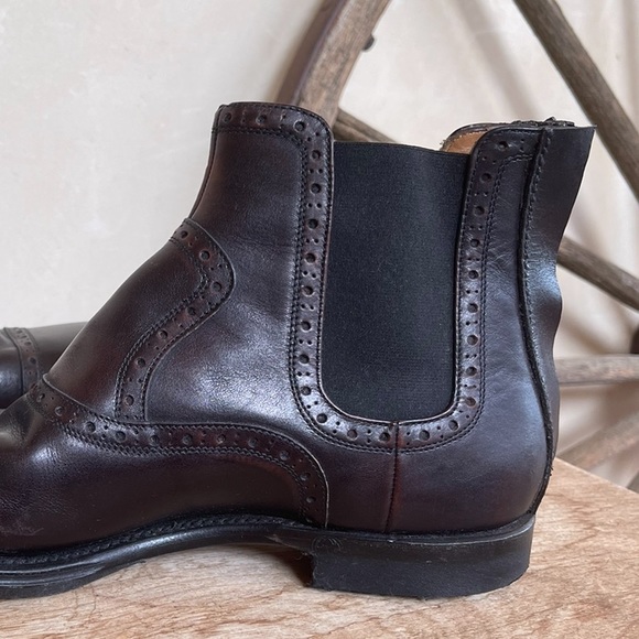 GUCCI Brogue Ankle Boots Brown Leather Intentional Rubbed Toes Sz 39 Italy Nice! - Picture 13 of 14